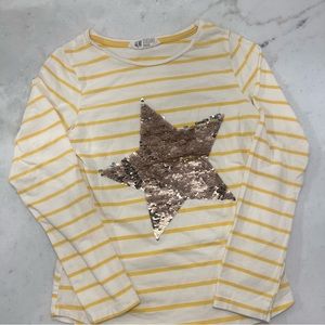 H&M Girls' Sequin Flip Long Sleeve tee